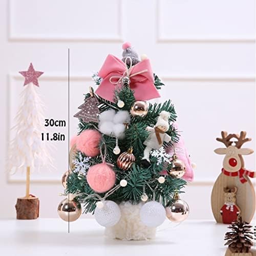 Мини Коледно дърво INDYAH, Изкуствена Коледна елха, с Малки светодиодни крушки и Тъканната Чанта-Поставка за работния