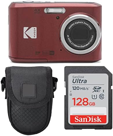 Цифров фотоапарат Kodak PIXPRO FZ45 + Калъф за фотоапарат Point & Shoot + Карта памет Sandisk 128 GB SDXC...