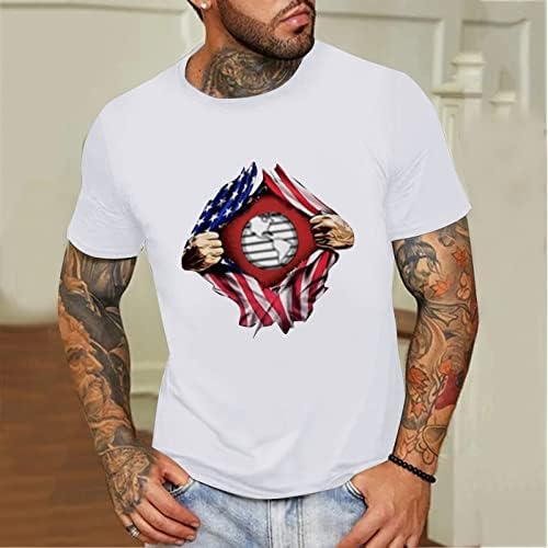 XXVR патриотични Мъжки тениски с къс ръкав, Летни Ежедневните Свободни Модни Основни тениски с кръгло деколте и принтом на Американското