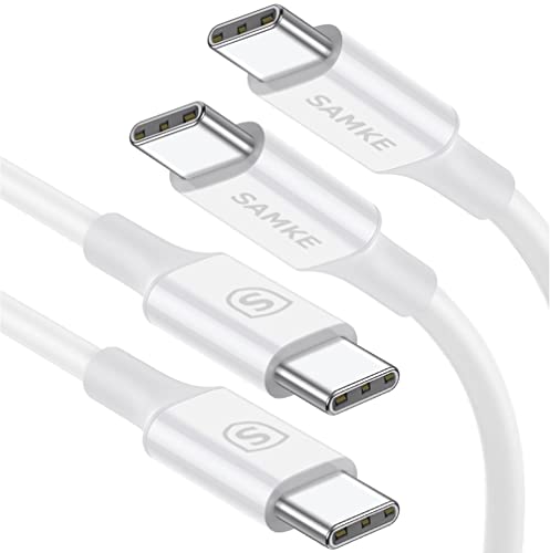 SAMKE 【2 опаковки 3,3 фута】 Кабел за бързо зареждане на USB C-USB C 60 W Кабел тип C - C USB Зарядно устройство, съвместимо