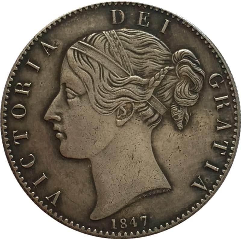4 Различни Дати Британски Викториански Монети От Чиста Мед Със Сребърно Покритие Антични Сребърни Долара на монети