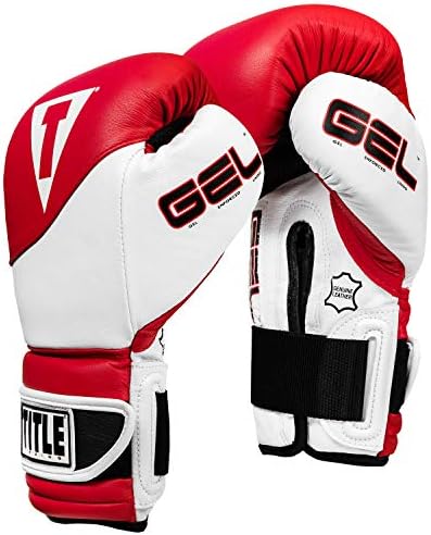 Спортни ръкавици TITLE Боксова Gel Трилър, Червени / Бели, 18 мл