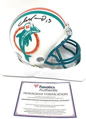 Дан Марино Маями Делфините С Автограф На Връщане Мини-Шлем Фанатици Автентичен Сертифициран