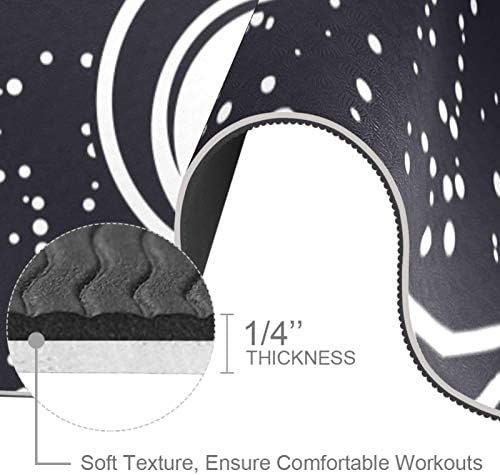 Siebzeh Бохемска Мандала Moon Черен, бял, premium-Дебела подложка за Йога, в Екологично Чист Гумена подложка за здраве