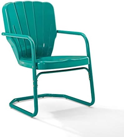Crosley Furniture CO1031-TU Метален стол Ridgeland в ретро стил, Тюркоаз, Комплект от 2