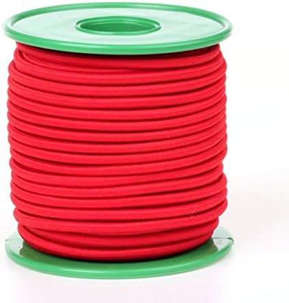 Използвайте 1/8 инча (3 мм) червен кръг дебел еластичен кабел с дължина 20 ярда с пластмасови цилиндрични