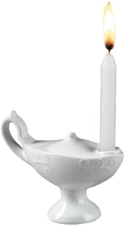 Престижната Медицинска Малка Керамична Выпускная лампа Florence Nightingale с Восъчна Свещ (Цвят: Не е съвсем бял)