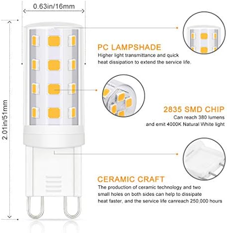 Led лампа WELLHOME с регулируема яркост G9, което е равно на 3 W, 40 W, 35 W, халогенна крушка G9, 2700 К, топло Бял,