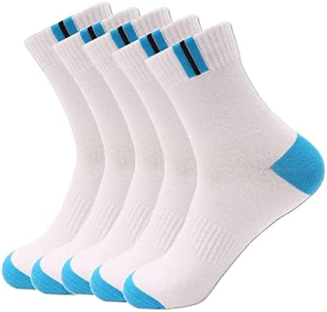 N/A 5 Чифта мъжки диша чорапи, Летни Памучни спортни чорапи, Бизнес чорапи големи размери (Цвят: A, Размер: One Size)