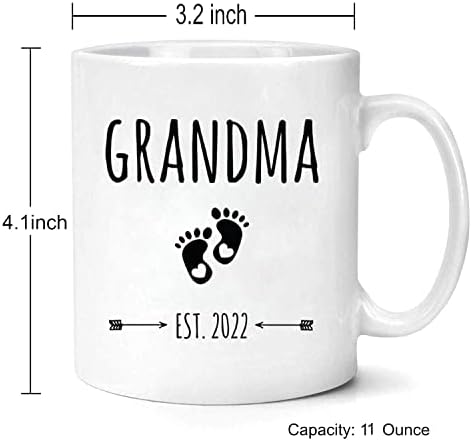 Комплект чаши HLD Grandpa Grandma Est 2022 за Чакащи Подарък на баба и дядо за Ден на бащата, Ден на майката - 11 Бели