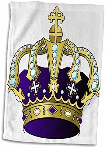 Кърпи 3dRose Florene Décor II - Кралския Лилаво със Златна Корона (twl-41671-1)