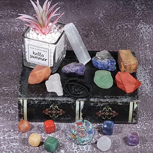Комплекти за Изцеление от Кристалния камък SamTree за Начинаещи, 7 Камъни с ръчно Резбовани по Чакра, Полирани