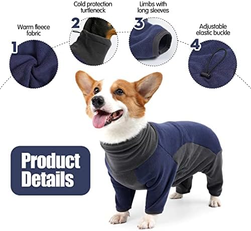 Ohmopie Dog Onsie, Руното Пижами за кучета, Подходящи за цялото тяло, Ветрозащитный Уютен Зимен Пуловер за кучета, Облекло
