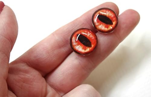 16 мм Стъклени Огнено-Оранжеви Кабошоны Котешки очи Или Очите на Дракона за Фантазийных Художествени Куклено Таксидермических