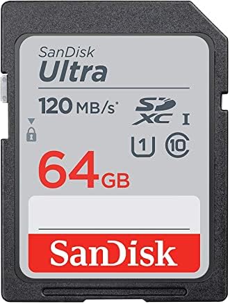 Карта памет 64GB SanDisk SDXC SD Ultra Работи с цифрови фотокамерами Nikon Coolpix A900, A100, P1000, W100, стилен
