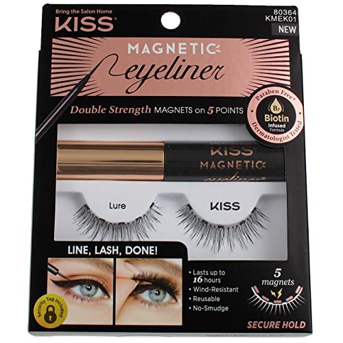 Комплект магнитни молив за очи и миглите Kiss (стръв) (опаковка от 2 броя)