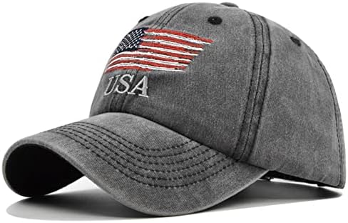 Бейзболна шапка с Флага на сащ за Мъже И Жени, Класически Нископрофилни Рибарски Шапки с Регулируем Размер и Бродерии