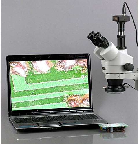 Професионален тринокулярный стереоскопичен увеличение на микроскопа AmScope SM-5TYYY, окуляры WH10x и WH20x, увеличаване