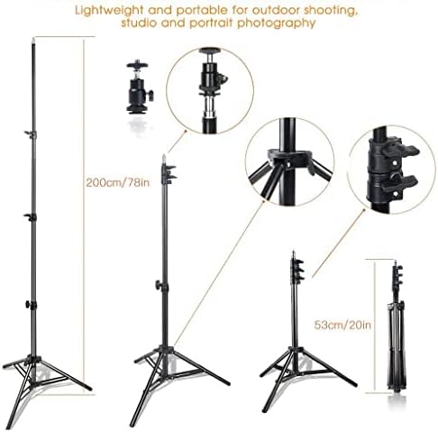 WYFDP led лампа за Видеозаснемане 2 в 1 Комплект, Панелна лампа за Камерата, Фотографско осветление със Статив, Акумулаторен филтър за снимки (Цвят: A, Размер: 200 см)