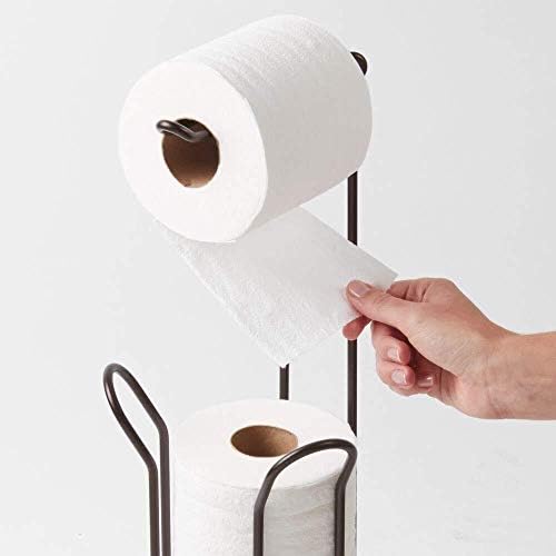 Отделно стои титуляр за тоалетни ролки Aisooking - Компактно Метално съхранение на тоалетни ролки - за тоалет или за гости,