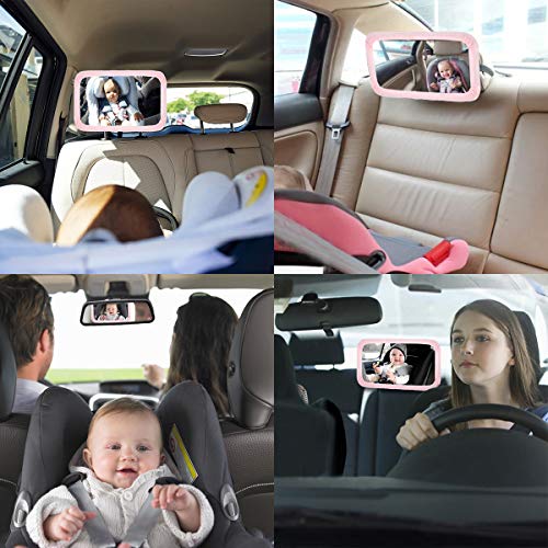 Детски Автомобилни огледала FACIACC за задната седалка, въртяща се на 360 °, Огледало за обратно виждане, Сигурно Небьющееся