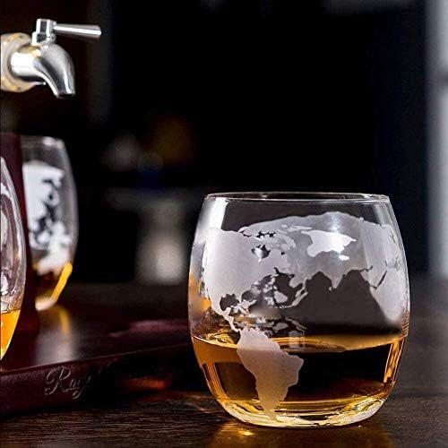 Гарафа за уиски с чаши - Комплект графинов за уиски обем 1100 мл, състоящ се от 4 чаши за уиски, за ракия, Вино, Коняк, ром,