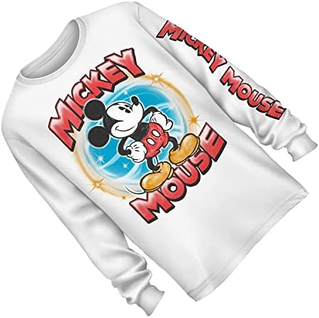 Мъжка риза Disney с Мики Маус - Класическа тениска с Изображение на Мики Маус - Тениска с Изображение на Мики с дълъг ръкав