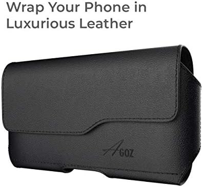 Кожен калъф-клипса AGOZ за колан, който е съвместим с LG V30, V30 +, V30S ThinQ, V35 ThinQ, една чанта-кобур за мобилен телефон с шлевками за колан и магнитна закопчалка