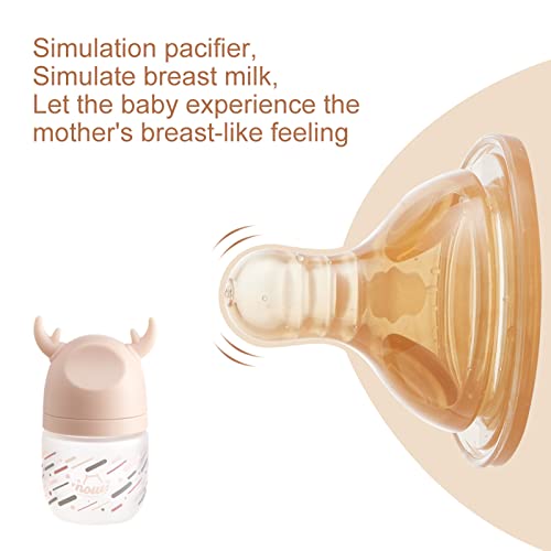 Стъклена детска бутилка Nouri със силиконов ръкав, Стъклени шишета за Бебета, Без бисфенол А, от 0 месеца, 3 грама,