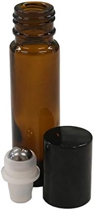 10 мл (1/3 течни унции) Етерично масло с Кехлибарен цвят в стъклени роли Във флакони - Опаковка от 4 броя