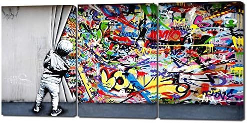 Banksy Класическо Графити Върху Платно, Стенно Изкуство, Модерно Улично Цветно Изкуство, Начало Декор Зад Завесата, Плакати,