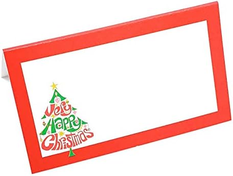 Канцеларски материали Merry Christmas Tree Червени Картички - В стил Сгънати палатки (50)