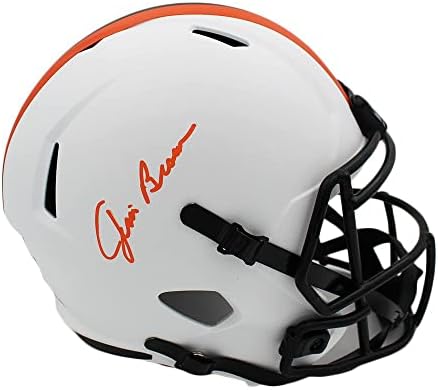 Джим Браун Подписа пълен размер Лунен каска NFL Кливланд Браунз Спин - Каски NFL с автограф