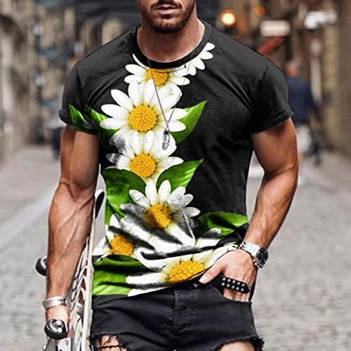 Мъжки Графични Тениски С Цветя, Красиви Модерни Тениски, Ежедневни тениски с кръгло деколте, Летни Меки и Удобни Блузи