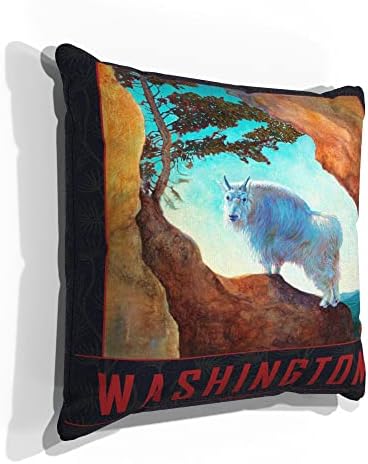 Възглавници за дивана Washington Mountain Коза от изкуствен велур с картини с маслени бои на художника Kari Lehr