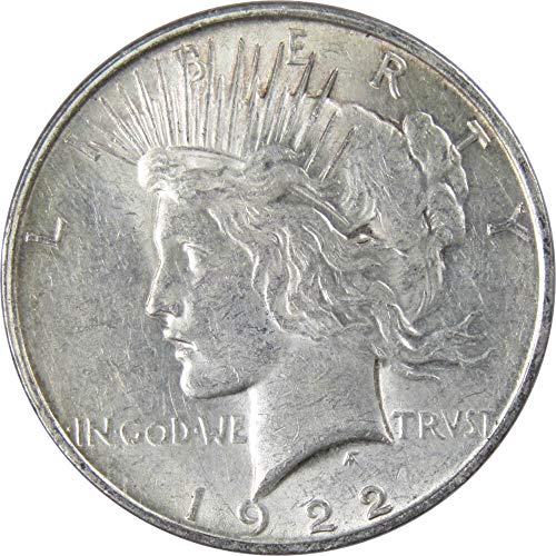1922 D Peace Dollar AU Около 90% сребро, без да се позовават, са подбрани монета на САЩ на стойност 1 долар на САЩ