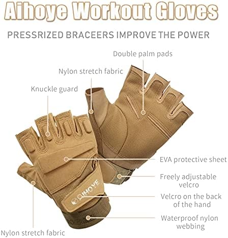 Спортни ръкавици Aihoye за мъже и жени, Ръкавици за упражняване на полпальца, Ръкавици за фитнес, Ръкавици за спорт