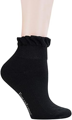 Yomandamor/ Женски 5 Двойки с нищо не обвързващ Бамбукови Чорапи за Диабетици на Глезените/ Ежедневни Чорапи с пръсти
