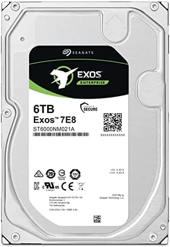 Вътрешен твърд диск Seagate Exos 7E8 6 TB Enterprise HDD – CMR 3,5 инча 512E SATA 6gb / s 7200 об/мин 128 MB кеш-памет