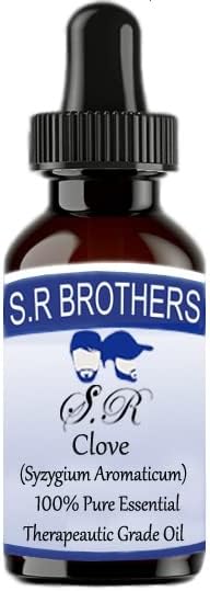 S. R Brothers Карамфил (Syzygium Aromaticum), Чисто и Натурално Етерично масло Терапевтичен клас с Капкомер 30 мл