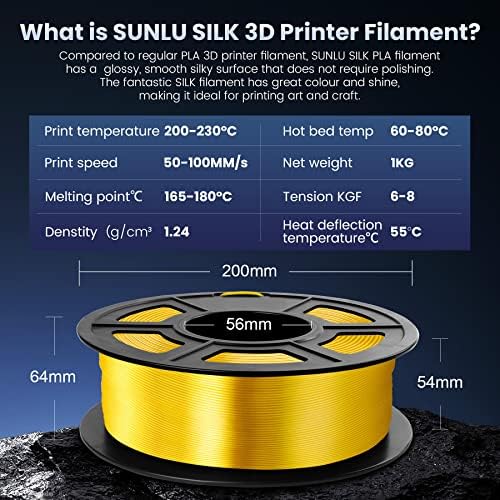 3D принтер SUNLU T3 FDM и златни копринени конци 1 кг, Висока скорост 250 mm/сек. 3D принтер Terminator 3, откриване на запушване