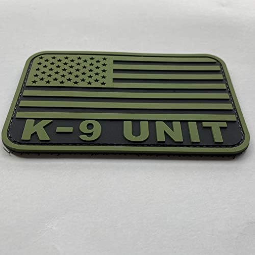 uuKen Голяма нашивка с флага на САЩ Тактически K9 Unit 3x5-инчов Черно-жълта нашивка на Ветеран от сраженията