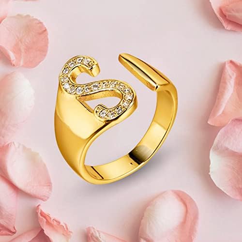 Сватбени и годежни пръстени за жени, модни пръстени с кристали, регулируема женски английски изкуствен отвор