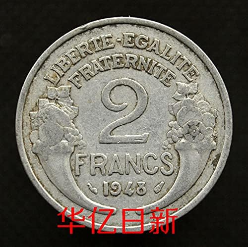 Френска монета 2 Франка Година на производство Случайна KM886A. Модел Дамски Главата Европейските Чуждестранни