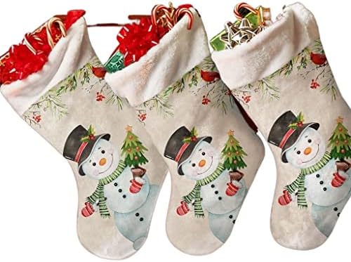 WXBDD Коледа, Снежен човек, Коледни Чорапи, Коледни Украси за дома, Коледна Елха, Висящи бижута, подаръчни пакети (Цвят: