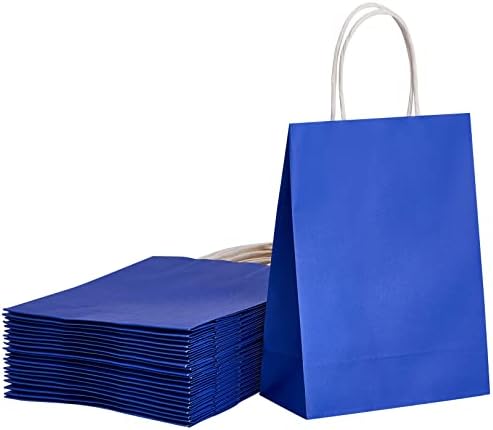 SUNCOLOR 24 Опаковки Малки Чанти за партита, Подаръци чанти за Рожден Ден, Чанти с дръжка (тъмно синьо)