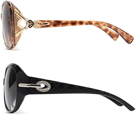 JM Класически Бифокални Очила за Четене, Дамски Очила с Защита от Uv, Улични Черепаховые и Черни + 2.0
