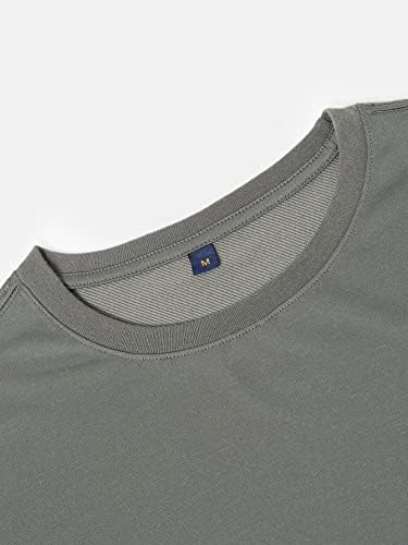 Мъжки дрехи FIOXA от две части, Мъжка тениска с заплатками и шорти на експозиции (Цвят: Сив, Размер: Средно)