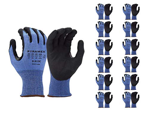 Защитни ръкавици Pyramex Safety унисекс за възрастни От Нитрил и Микропены, Сини, 2X Големи размери САЩ