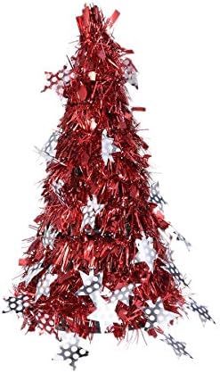 Abaodam Имитирующее Бижу във форма на Коледно, Креативна мини-модел на дърво Направи си сам, Декор за парти (Червен